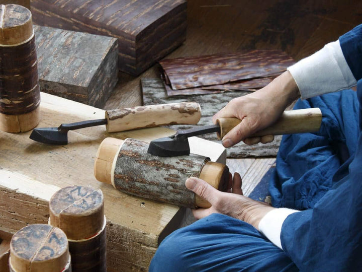 Denshiro - japanische Teedose rund 150g losen Tee, Obizutsu Ebony, braun, Eben-Holz und Kirschbaum-R