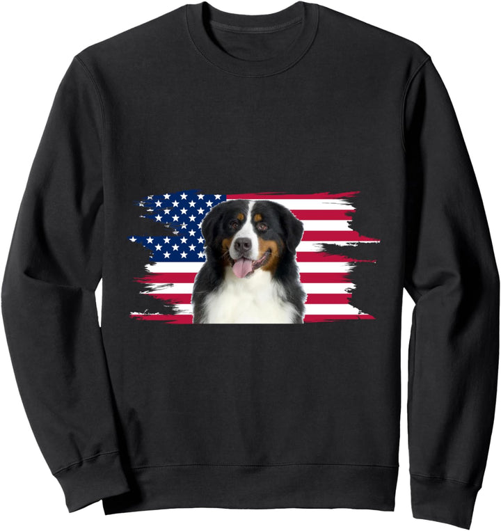 American Flag Dog Bernese Mountain Dog Sweatshirt