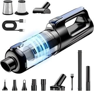 Handstaubsauger, 2-in-1 Akku Staubsauger und Luftgebläse, kabellos 18000Pa mit LED Licht, 130W Motor