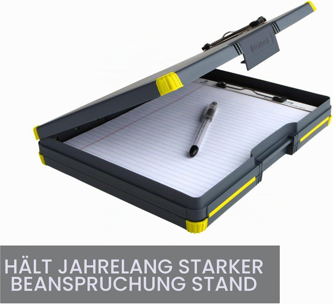 Dexas Duo Clipcase Dual Sided Storage Case and Organizer, Yellow Clip and Edges Gelber Clip und Kant