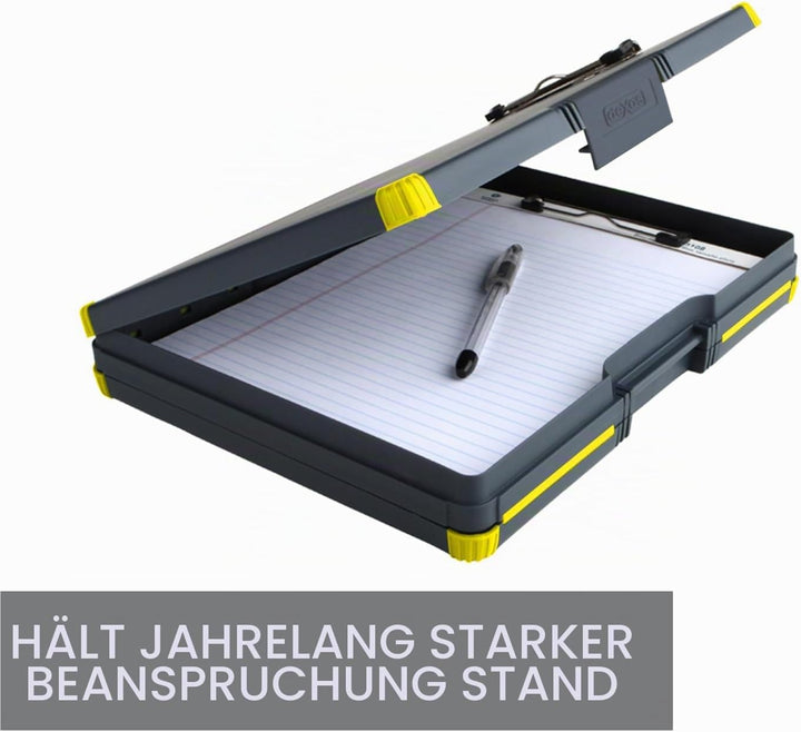 Dexas Duo Clipcase Dual Sided Storage Case and Organizer, Yellow Clip and Edges Gelber Clip und Kant