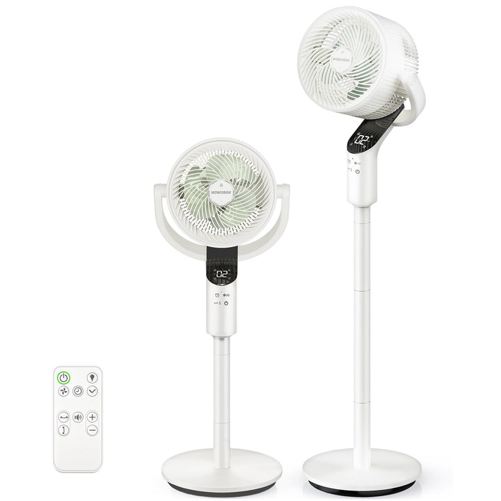 WOWDSGN Standventilator mit Fernbedienung, leiser Ventilator 22 dB, Windgeschwindigkeit 7,2 m/s, 70°