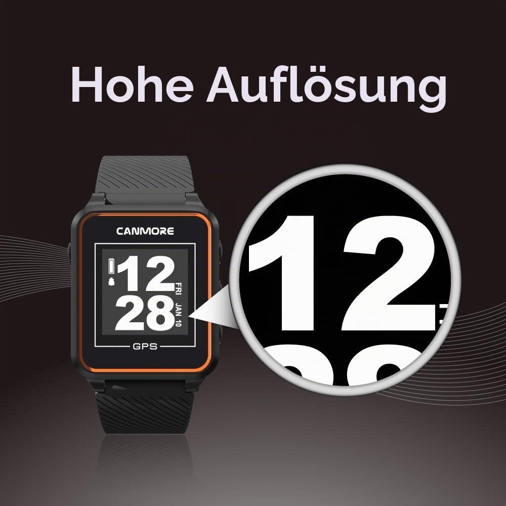 CANMORE TW353 Golf-GPS-Uhr, kontrastreiches LCD-Display, leichtes Golfzubehör, orange, orange