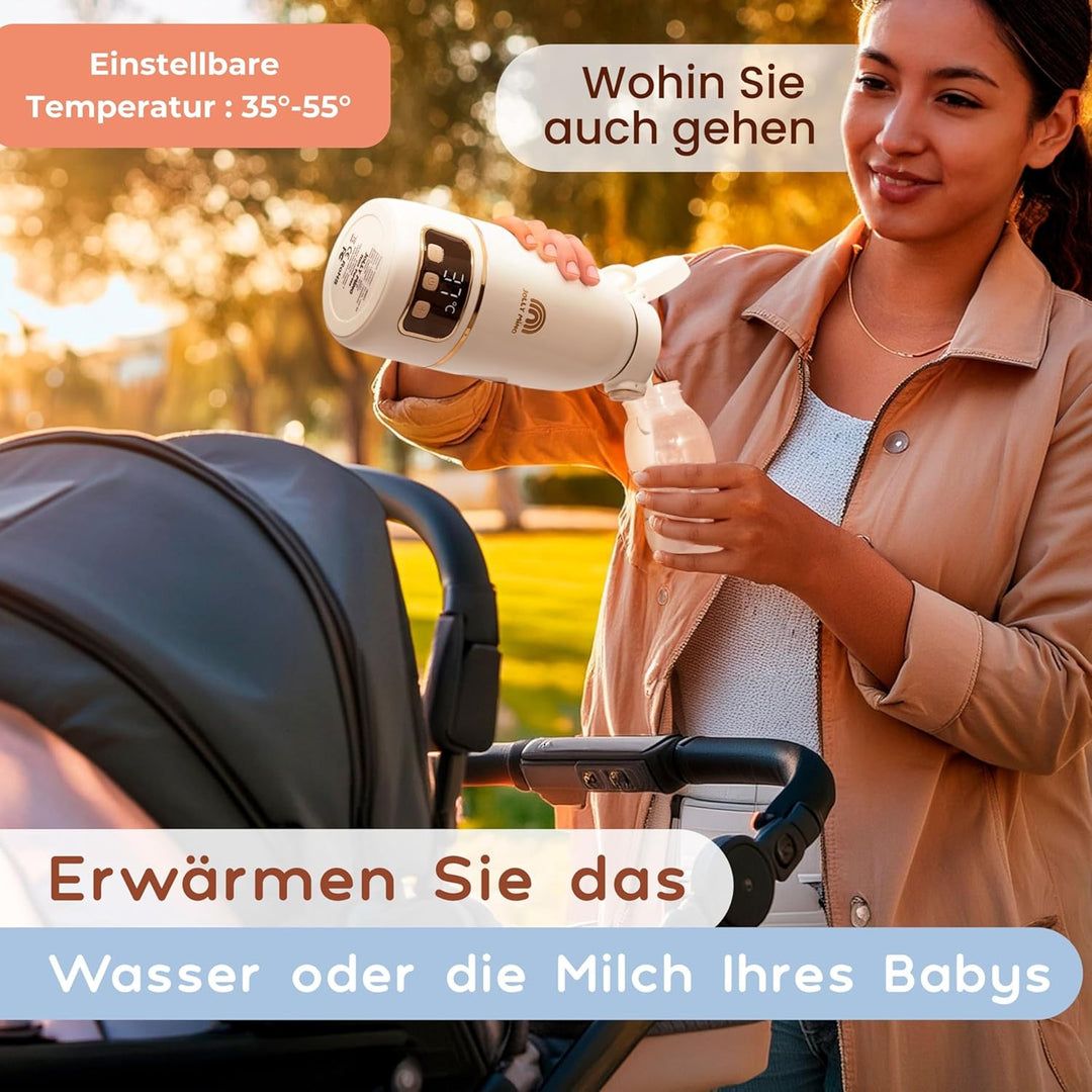 Flaschenwärmer, tragbar, 500 ml, tragbar, kabellos, Muttermilch & Wasser, wasserdicht, Edelstahl, id