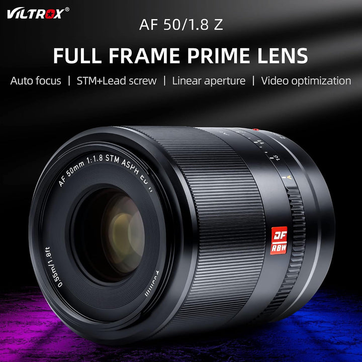 VILTROX 50 mm F1.8 Z-Mount Hauptobjektiv für Nikon Z5 Z50 Z6 Z6II Z7 Z7II ZFC (Vollformat, Autofokus