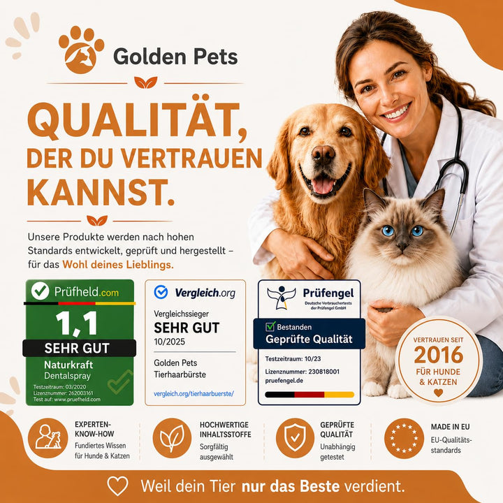 Testnote: Sehr gut - Hundebürste & Katzenbürste I Glätten und Entfilzen I Mittel - langhaar Fell gee