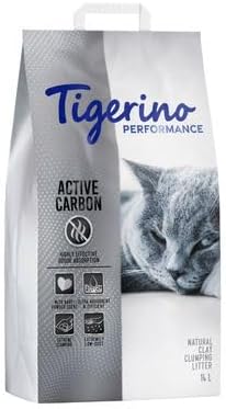 Tigerino Performance Active Carbon Katzenstreu | Babypuderduft (2x14L), 2x14L