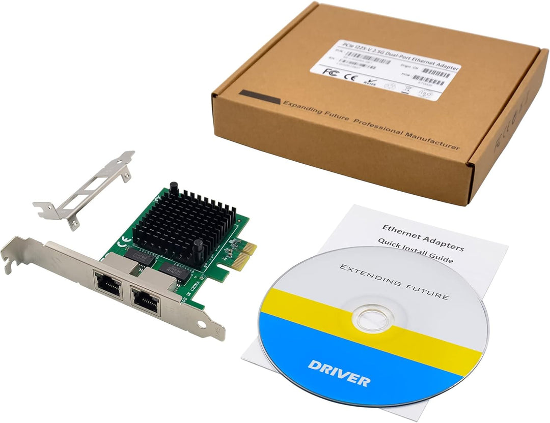Dual PCIe 3.1 2.5GBase-T Netzwerk Adapter mit Intel I225-V 2500/1000/100Mbps PCI Express Gigabit Eth
