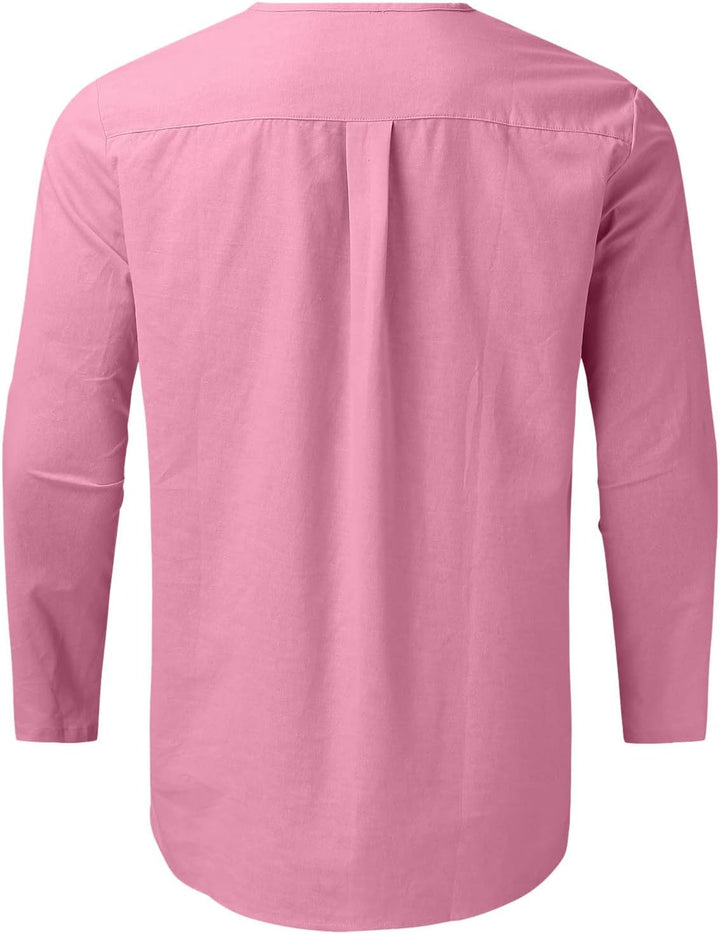 Duohropke Herren Leinenanzug Zweiteiler Sommer Freizeitanzug Leinen Hemd und Hose Männer Outfit Casu