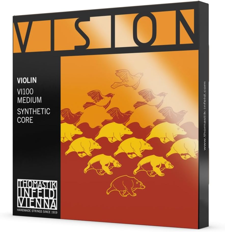 Thomastik VI100 Strings for Violin Vision synthetic core, set 4/4 medium, removable ball, focussed t