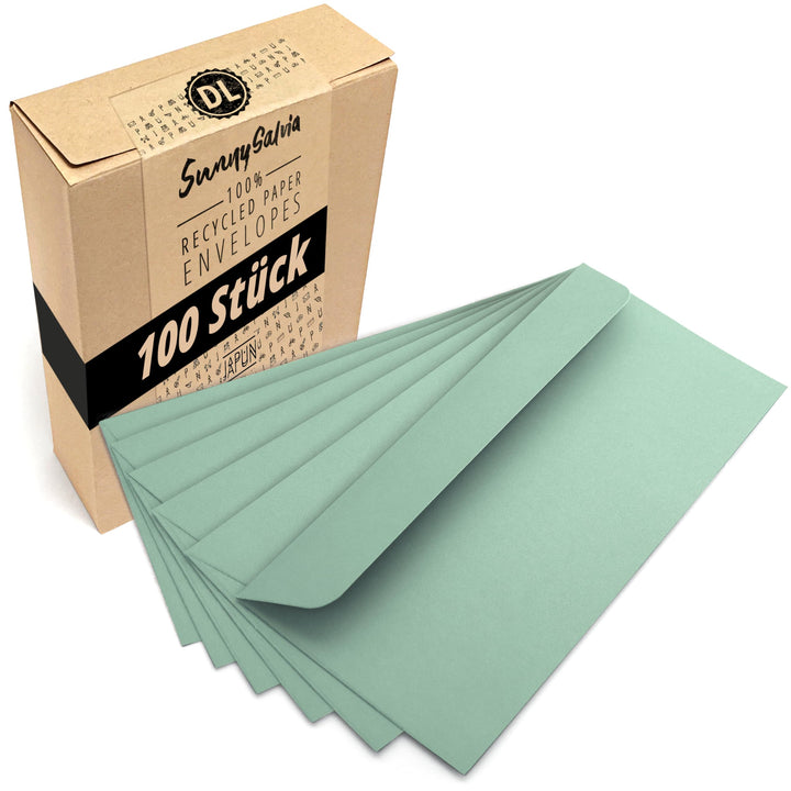 Japun – Briefumschläge (100 Stück) aus Papier, Kuvert, Umschlag ohne Fenster - DIN lang - 220 x 110