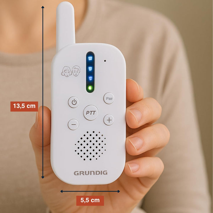 Grundig DECT Audio-Babyphone – Babyfon mit 150 m Reichweite – Eltern-Kind-Einheit – mit LED-Tonanzei