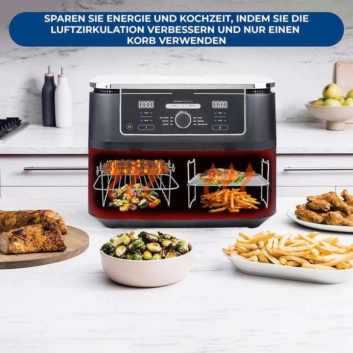 Premium Ninja 9,5L AF400EU & DZ400EU Grillrost | 2 Stücke Airfryer Grillrost für Foodi Max Dual Zone
