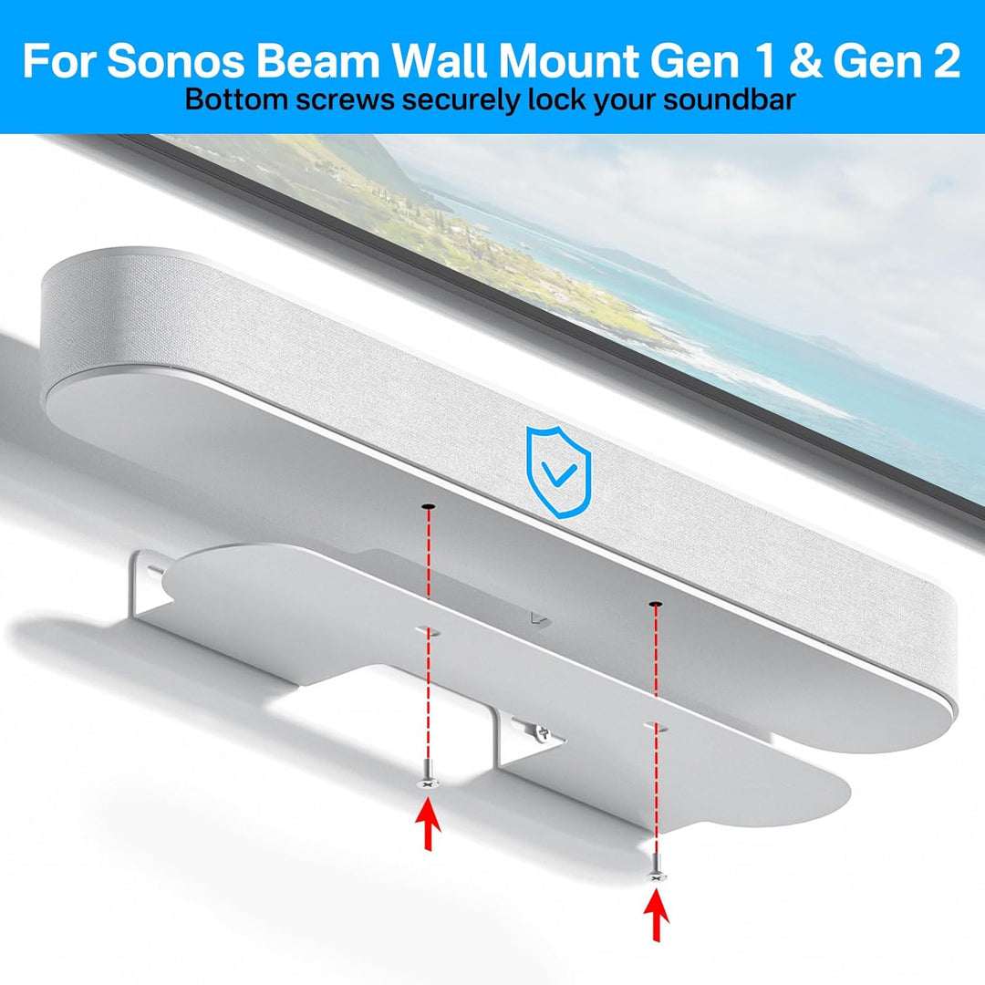 notiela Soundbar-Halterung für Sonos Beam Wandhalterung Weiss - Robuste Wandhalterung für Sonos Beam