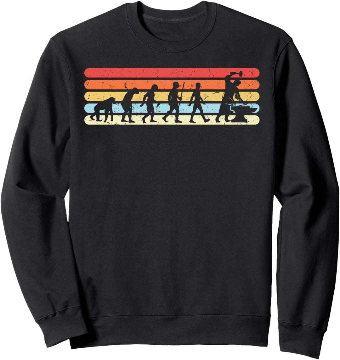 Vintage Blacksmith Evolution Retro-Schmiedekunst Sweatshirt