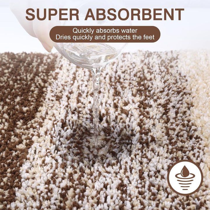 Weich Gross Badematten 80 x 120 cm, Badezimmerteppich Badteppich rutschfeste Wasserabsorbierend Badv