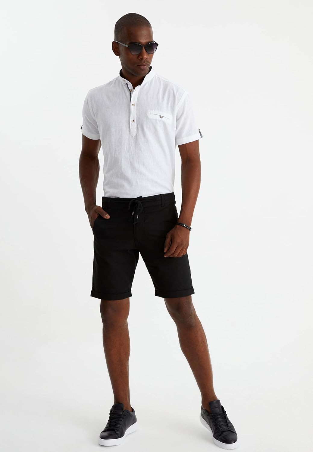 Leif Nelson kurze Hose Herren Bermuda Leinen Shorts Leinenhose Stoffhose Leinenshorts Männer Sommerh