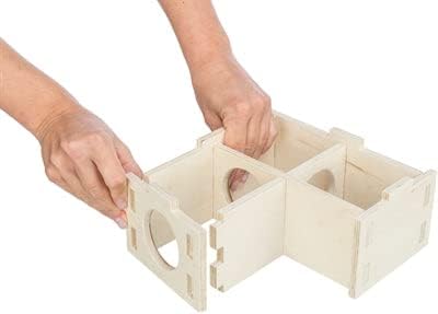 TRIXIE artgerechtes Kleintierhaus ohne Klammern und Nägel für grosse Hamster und Degus, mit DREI Kam