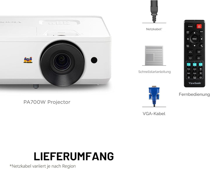 ViewSonic PA700W 4.500 ANSI Lumen WXGA Business & Bildung Projektor, Dual HDMI, USB Typ A WXGA (1280