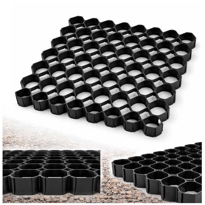 DECCART Geogitter Befahrbare Rasengitterplatten 50 x 50 x 4 cm 12, 12