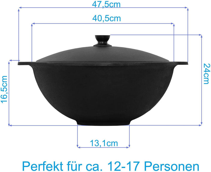 Kazan aus Gusseisen 12 L mit Schaumkelle NAMANGAN Kasan Uzbekisch mit Deckel Cast Iron KESSEL Uzbek