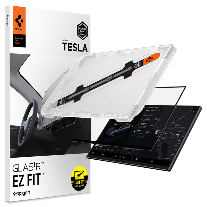 Spigen Glas.tR EZ Fit Schutzfolie für Tesla Model Y L(2026), Model Y Standard(2026), Model Y Perform