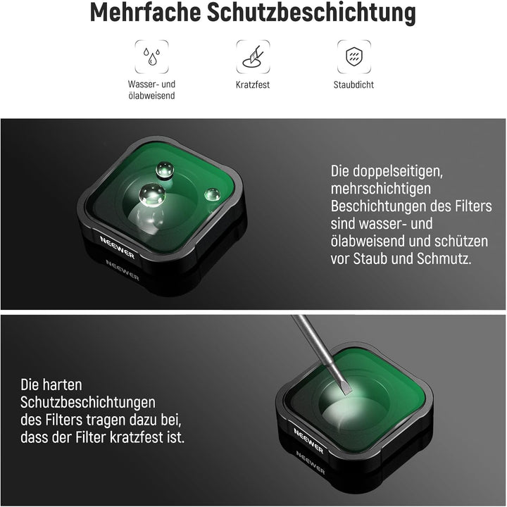 NEEWER 15X Makro Objektiv Kompatibel mit GoPro Hero 13 12 11 10 9 Action Kamera Close Up Anti Reflek