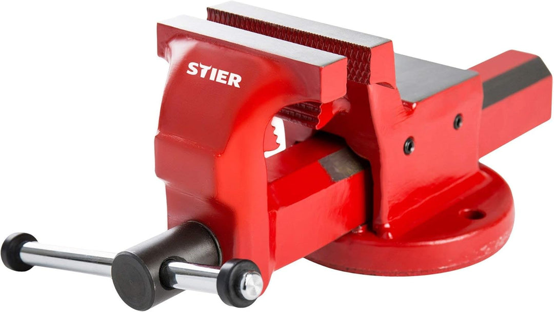 STIER Parallelschraubstock, Spannweite 125 mm, Grösse 100 mm, Schraubstock mit breiter Ambossfläche,