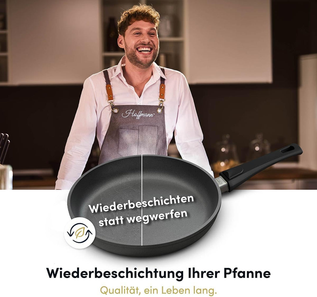 Hoffmann STONIQ Hochrandpfanne, Antihaftbeschichtet, PTFE und PFAS-frei, Induktionsgeeignet, Backofe