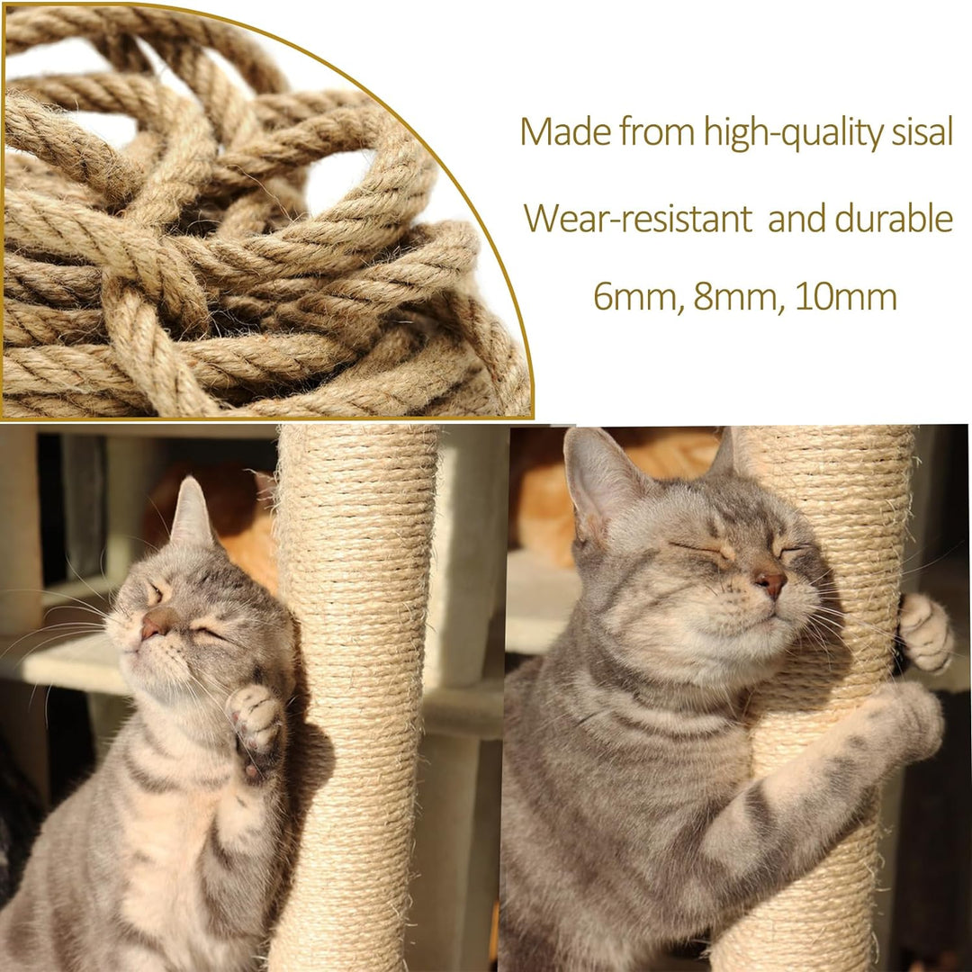 Aoneky Sisalseil für Katzen-Kratzbäume, Natur-Seil, als Ersatzmaterial, Griffoir cat für Kratzbaum,