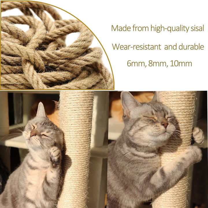 Aoneky Sisalseil für Katzen-Kratzbäume, Natur-Seil, als Ersatzmaterial, Griffoir cat für Kratzbaum,