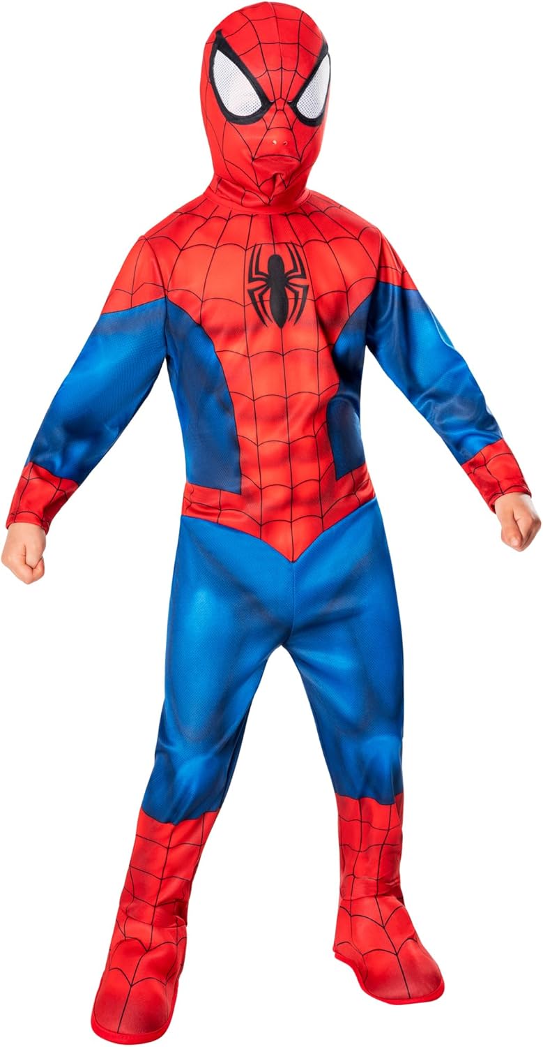 Rubie's Official Marvel Spider-Man Flat Chest Classic Child Costume, Kids Superhero Fancy Dress Medi