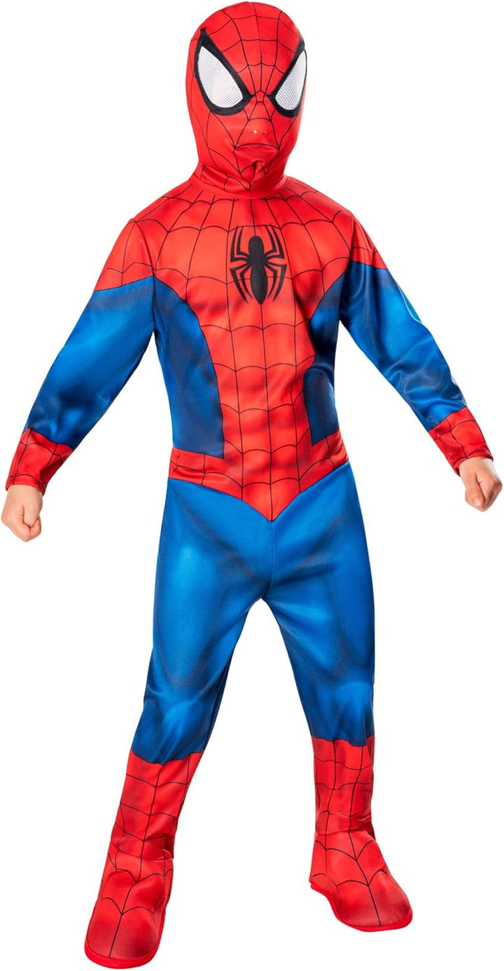 Rubie's Official Marvel Spider-Man Flat Chest Classic Child Costume, Kids Superhero Fancy Dress 3-4