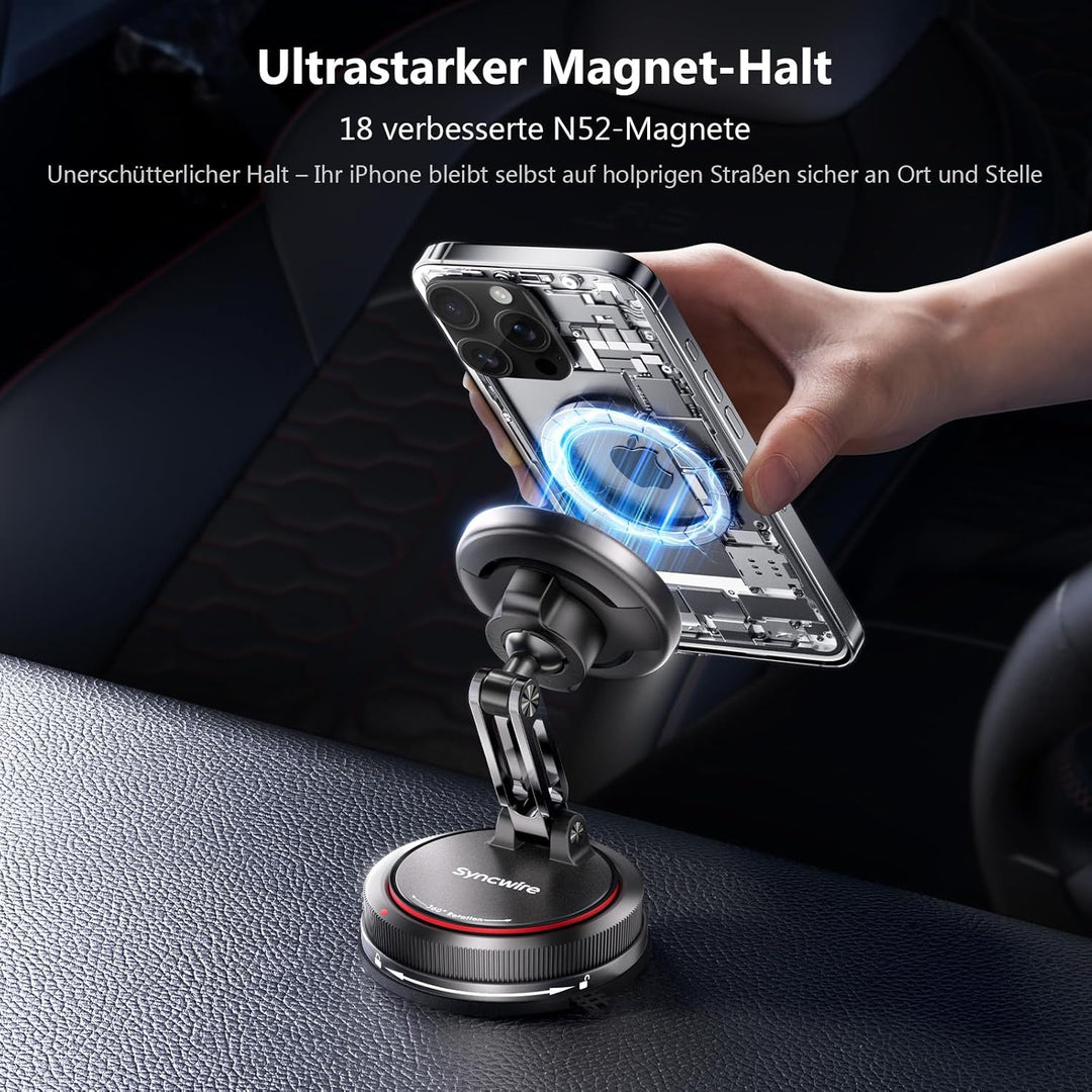 SYNCWIRE Magnetische Auto Handyhalterung für MagSafe [2-Achsen Design], Nano Klebegel + Saugnapf für
