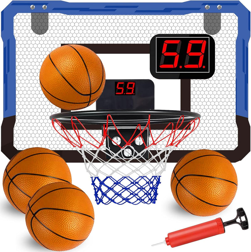 TEUVO Mini Basketballkorb Indoor Kinder mit 4 Ball, Tür Basketballkorb für Zimmer & Büro & Elektroni