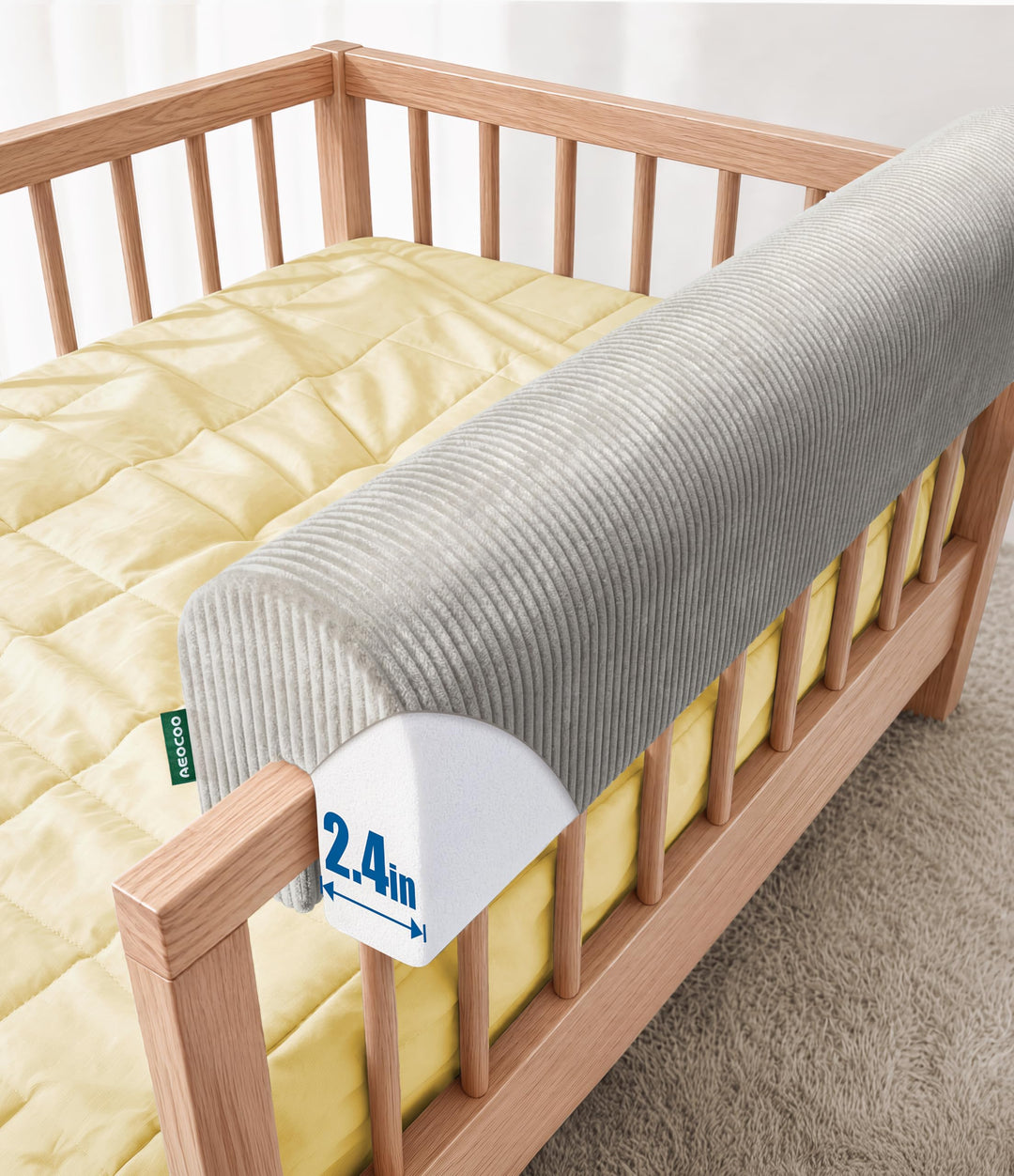 AEOCOO Bettkantenschutz für Kinderbetten 70 cm – weiche Memory-Schaum Bettumrandung, Rausfallschutz