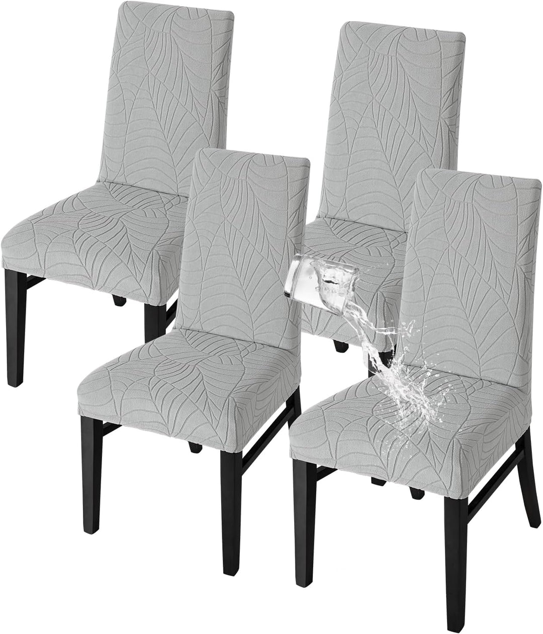 SHENGYIJING Stretch Set of 2 or 4 or 6 Waterproof Dining Chair Covers for Dining Room, Removable and