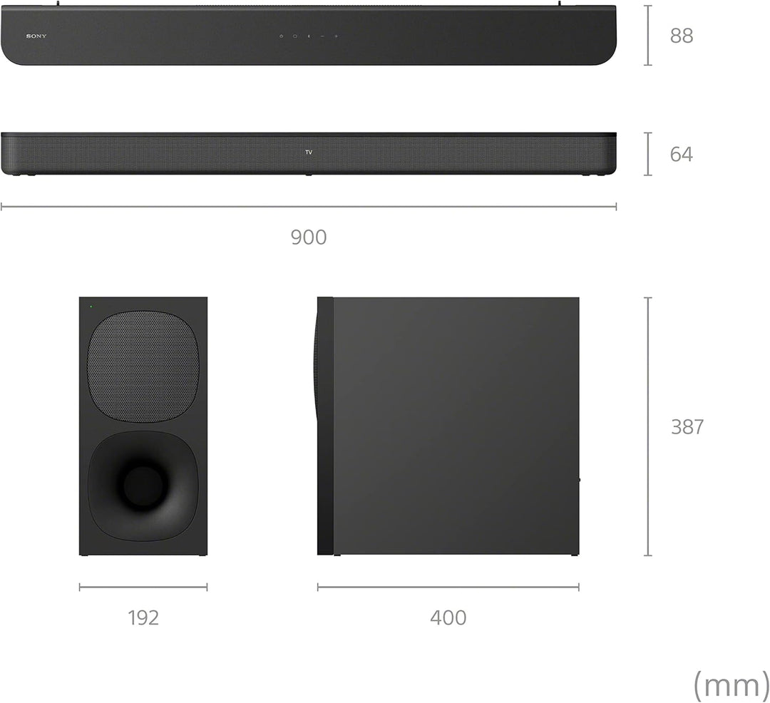 Sony HT-S400 2.1-Kanal 330W Soundbar für TV mit drahtlosem Subwoofer mit Bluetooth Surround Sound, D