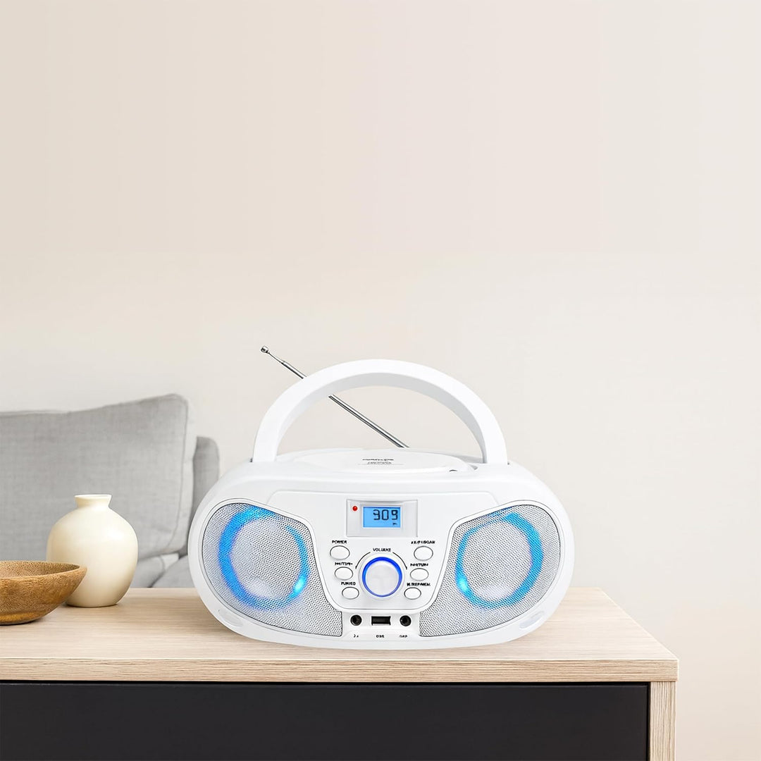 Silva Schneider MPC 25.4 USB – Tragbarer CD-Player mit UKW-Radio, USB für MP3, AUX & Kopfhöreranschl