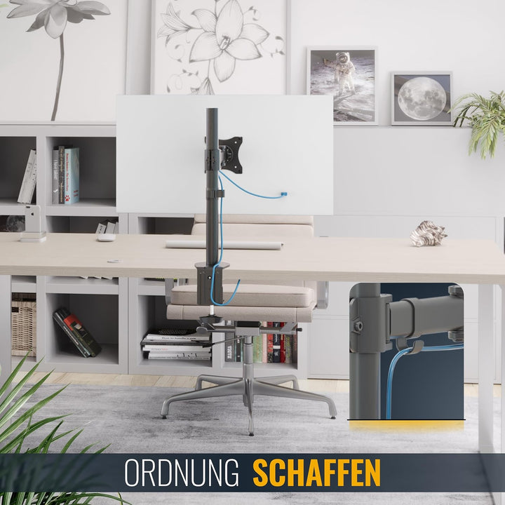RICOO Monitor Halterung Tisch, VESA Tischhalterung für 12-30 Zoll, Monitorhalterung 1 Monitor Arm TS