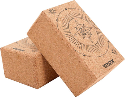 RDX Yoga Cork Block Set, High Density Eva Schaumstoff Rutschfester Blöcke, Leichtes Yogaklotz für Kö