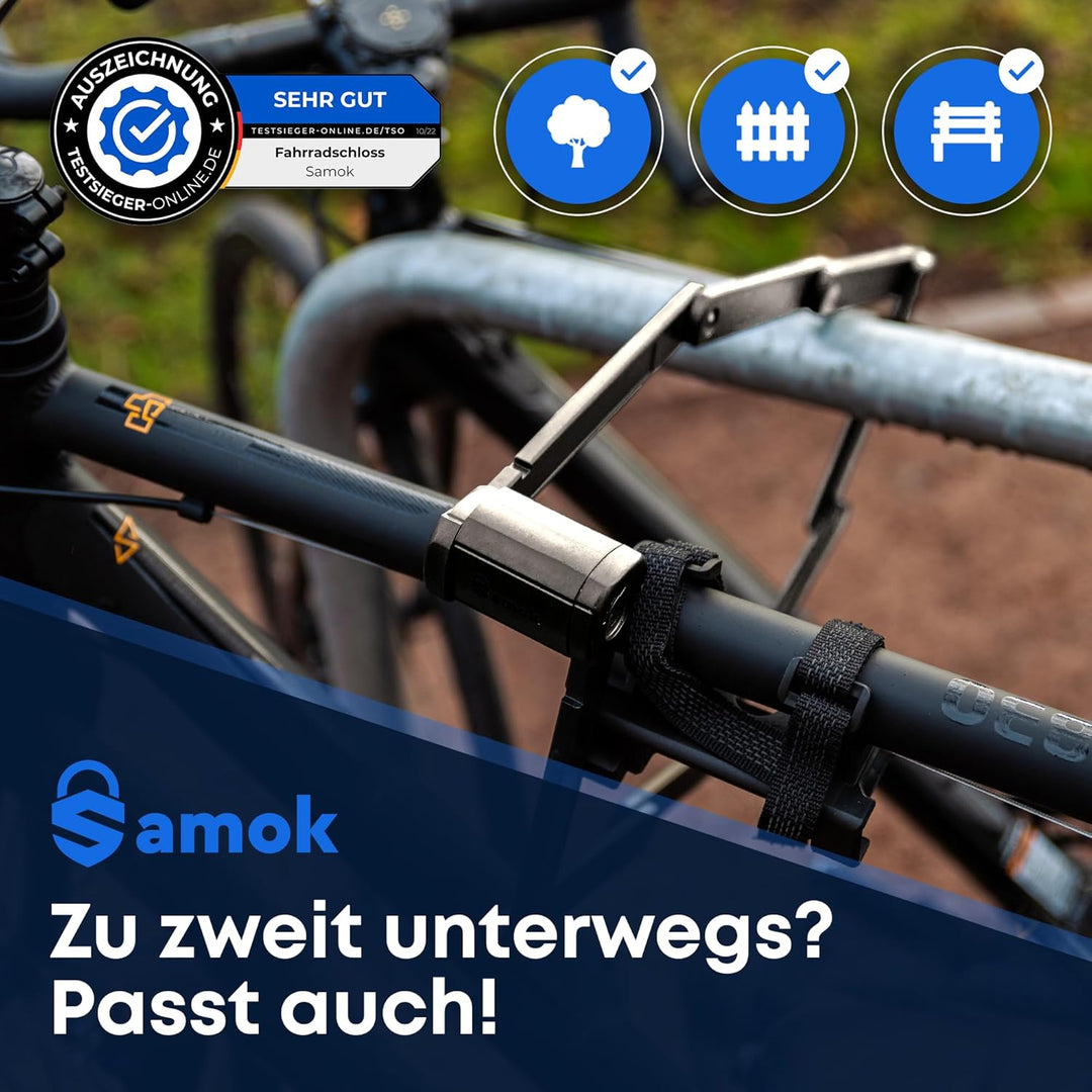 Samok Fahrradschloss Faltschloss 120cm - Faltschloss Fahrrad inkl. Halterung &amp; Zubehör - Extrem sich