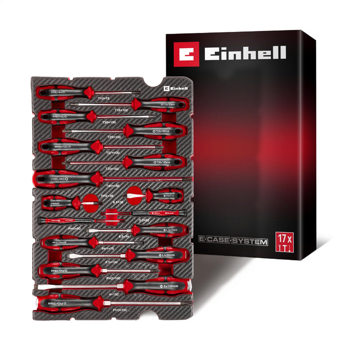 Original Einhell E-Case Pad 17-tlg. Schraubendreher (Vergaser-Schraubendreher, Präzisions-Schraubend