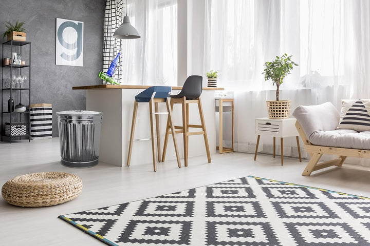 Jinfa 1 Retrodesign Metalleimer mit Griffen und Deckel + 30 Müllbeutel | Zink | 62L 1 Mülleimer 62L