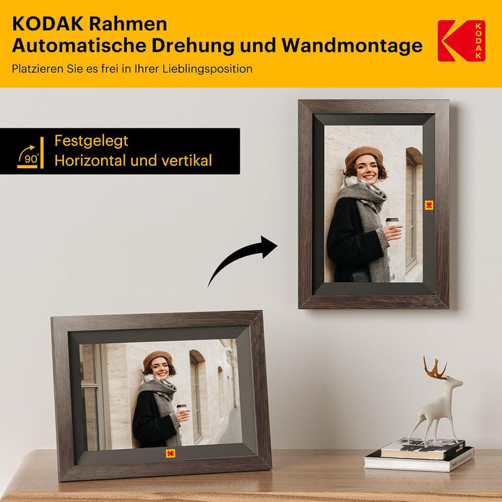 KODAK 10,1 Zoll WiFi Digitaler Bilderrahmen, 1280x800 HD IPS Touchscreen Smarter Bilderrahmen WLAN,