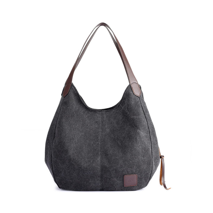 PORRASSO Damen Handtasche Canvas Hobo Schultertasche Mädchen Tote Bag Shopper Henkeltasche für Schul