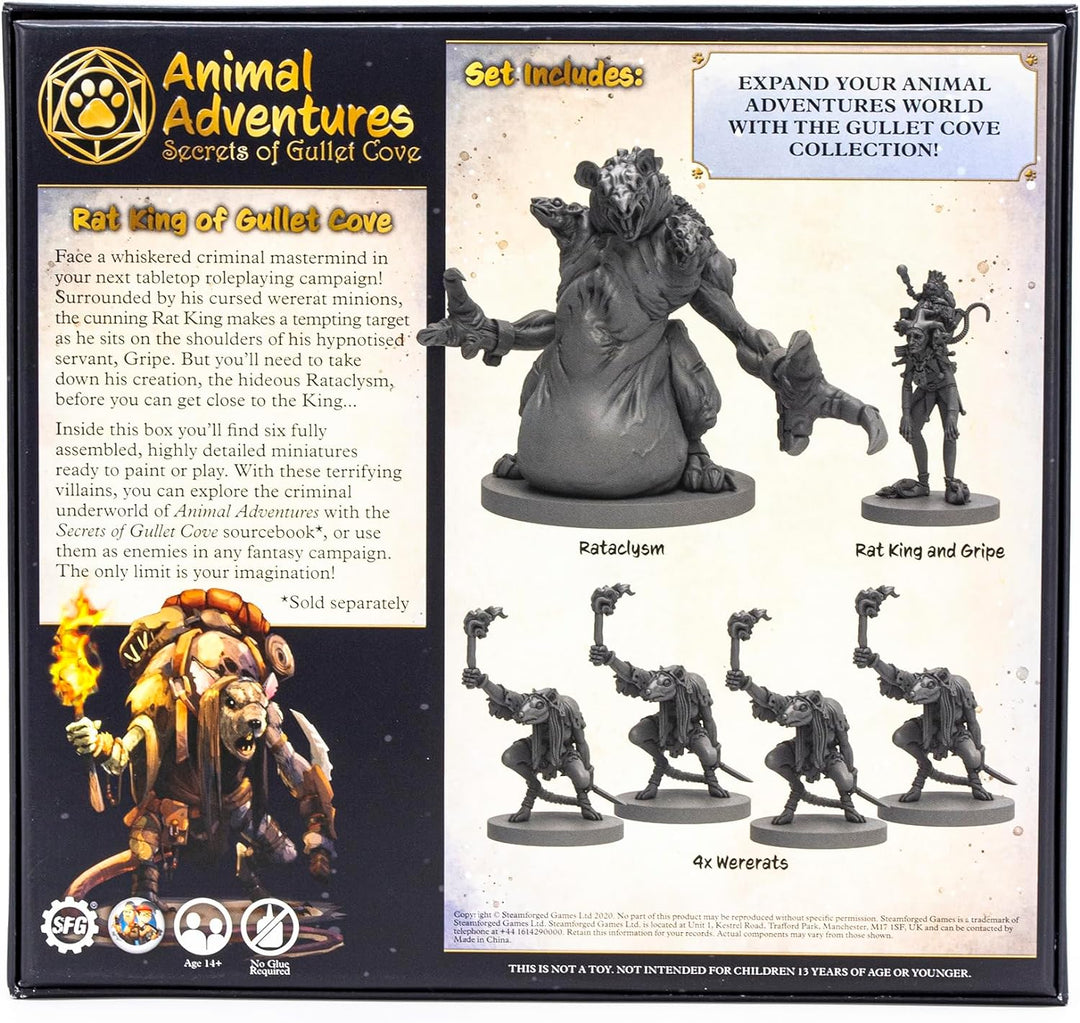 Steamforged Animal Adventures: Secrets of Gullet Cove – Rat King of Gullet Cove, RPG Feind Miniature