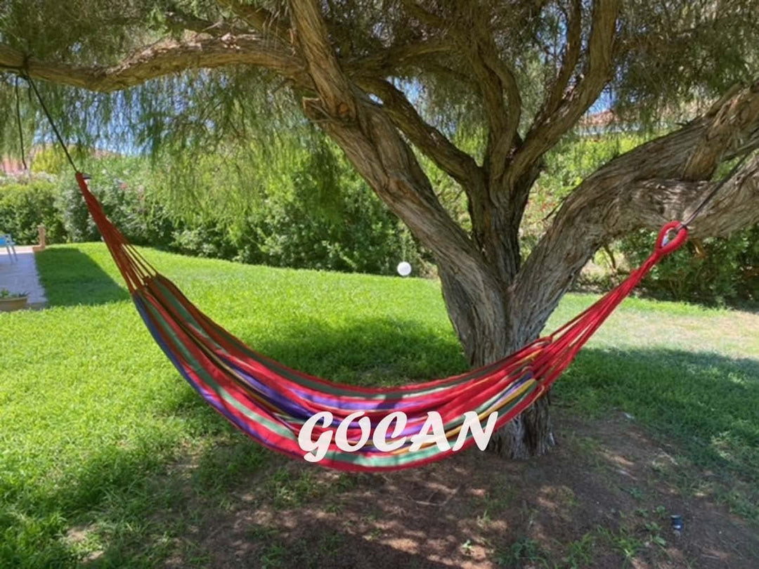 GOCAN XXL Hängematte 2 Personen 220x160cm Gesamtlänge 330cm Last 300kg Leinwand-Baumwoll-Hängematte