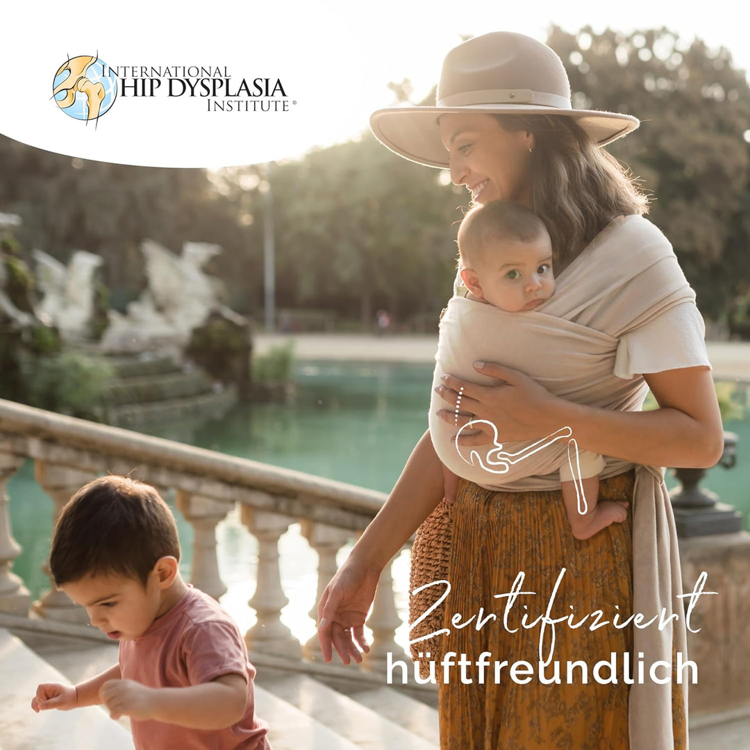 Boba Babytragetuch ab Geburt bis 15 kg - Kuschelweiches & Stützendes Baumwollfrottee, Tragetuch Baby