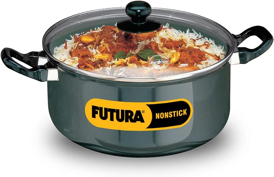 Hawkins Futura Non-Stick Stewpot with Glass Lid, 5 Litres